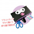Japan Sanrio Flat Artificial Leather Pouch - Kuromi - 2