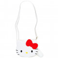 Japan Sanrio Fluffy Zipper Shoulder Bag - Hello Kitty - 1
