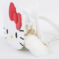 Japan Sanrio Fluffy Zipper Shoulder Bag - Hello Kitty - 4