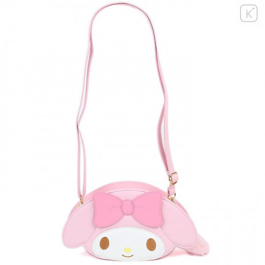 Japan Sanrio Fluffy Zipper Shoulder Bag - My Melody - 1