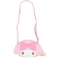 Japan Sanrio Fluffy Zipper Shoulder Bag - My Melody - 1