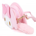 Japan Sanrio Fluffy Zipper Shoulder Bag - My Melody - 4