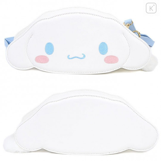 Japan Sanrio Fluffy Zipper Shoulder Bag - Cinnamoroll - 2