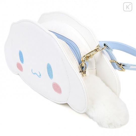 Japan Sanrio Fluffy Zipper Shoulder Bag - Cinnamoroll - 3