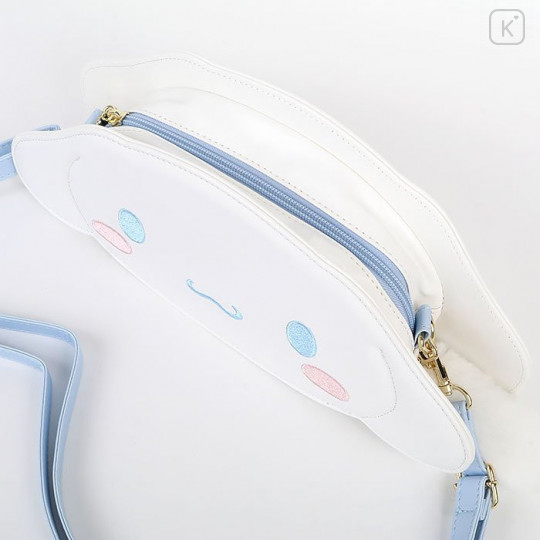 Japan Sanrio Fluffy Zipper Shoulder Bag - Cinnamoroll - 4