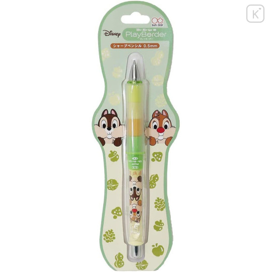 Japan Disney Dr. Grip Play Border Shaker Mechanical Pencil - Chip & Dale : Food - 1