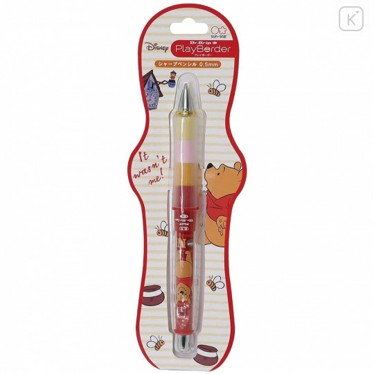Japan Disney Dr. Grip Play Border Shaker Mechanical Pencil - Pooh / Honey - 1