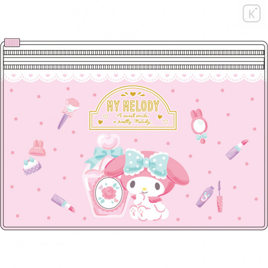 Japan Sanrio 2 Pocket Clear Zip Pouch - My Melody - 1
