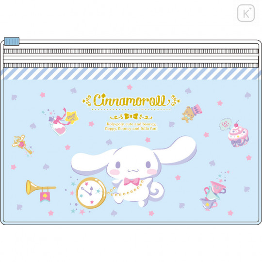 Japan Sanrio 2 Pocket Clear Zip Pouch - Cinnamoroll - 1