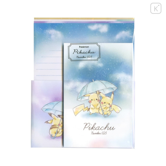 Japan Pokemon Letter Envelope Set - Pikachu Umbrella - 1