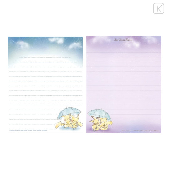 Japan Pokemon Letter Envelope Set - Pikachu Umbrella - 3