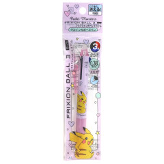 Japan Pokemon FriXion Erasable 3 Color Multi Gel Pen - Pikachu Pink