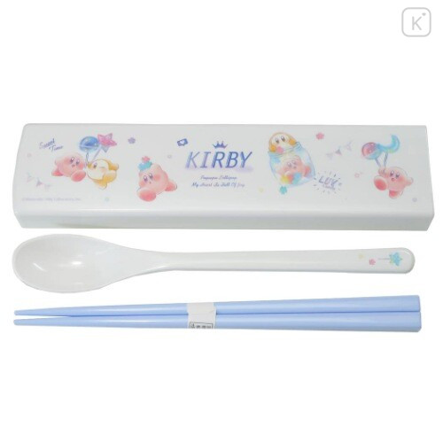 Japan Kirby Chopsticks & Spoon Set - Lollipop - 1