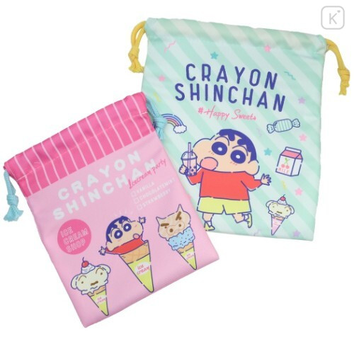 Japan Crayon Shin-chan Drawstring Bag - Ice Cream - 1
