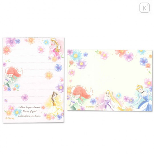 Japan Disney Mini Notepad - Princess Ariel Rapunzel Belle Cinderella Aurora - 2