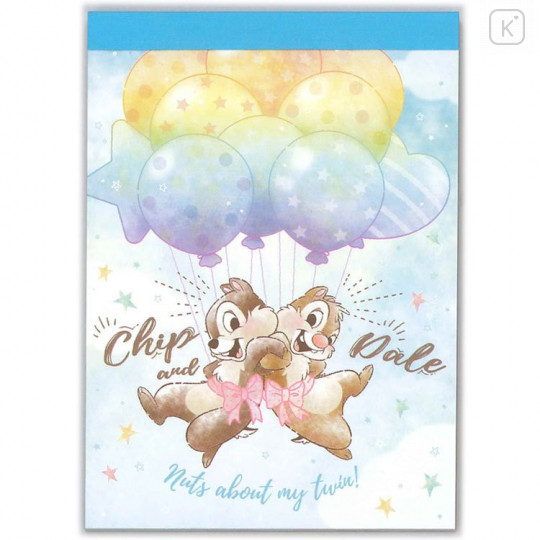 Japan Disney Mini Notepad - Chip & Dale Balloon - 1
