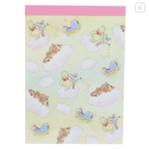 Japan Disney Mini Notepad - Winnie the Pooh & Friends Sky - 1