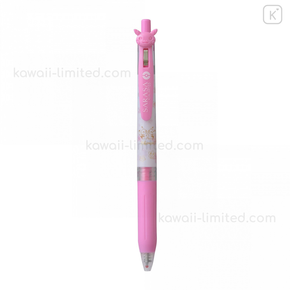 Japan Pokemon Sarasa Clip Gel Pen - Pikachu & Cherrim / Light Pink