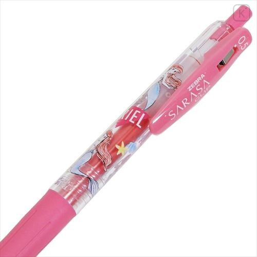 Japan Disney Sarasa Clip 0.5mm Gel Pen - Ariel / Pink - 2