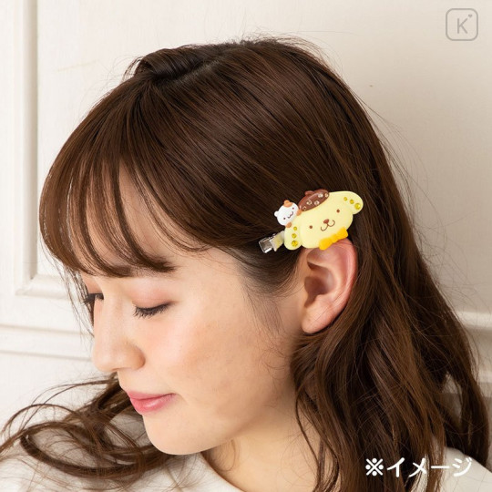 Japan Sanrio Hair Clips DX Set - Pompompurin - 5