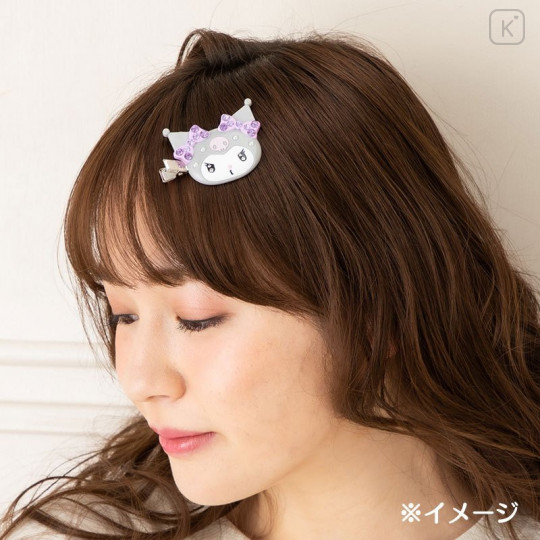 Japan Sanrio Hair Clips DX Set - Kuromi - 5