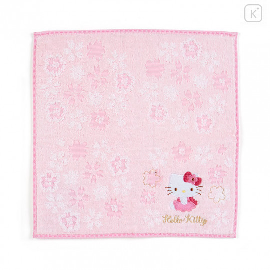 Japan Sanrio Sakura Handkerchief Petit Towel - Hello Kitty - 1