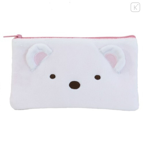 Japan Sumikko Gurashi Stuffy Flat Pouch (M) - Shirokuma - 1