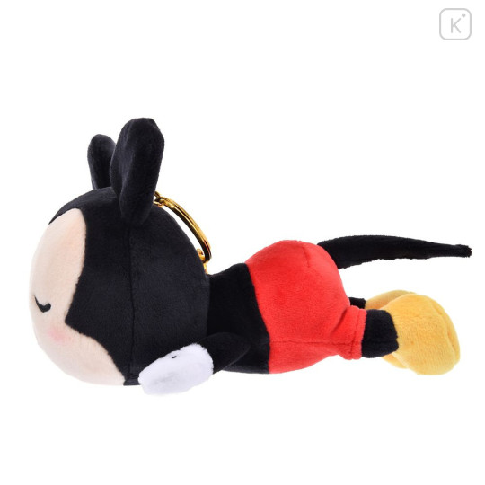 Japan Disney Store Plush Mascot Keychain - Mickey : Koro Koro Style Sleeping Friend - 3
