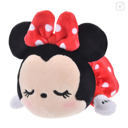 Japan Disney Store Plush Mascot Keychain - Minnie : Koro Koro Style Sleeping Friend - 1