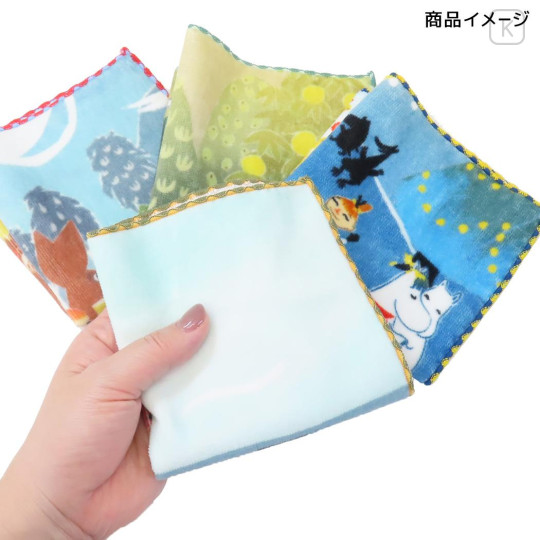 Japan Moomin Embroidered Mini Towel - Little My & Snufkin : Spring - 3