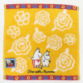 Japan Moomin Embroidered Mini Towel - Moomintroll : Time With Mamma Yellow Flower - 1