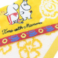 Japan Moomin Embroidered Mini Towel - Moomintroll : Time With Mamma Yellow Flower - 2