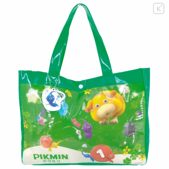 Japan Pikmin Waterproof Vinyl Beach Bag & Pool Tote - Characters Green - 1