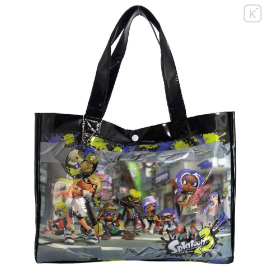 Japan Splatoon Waterproof Vinyl Beach Bag & Pool Tote - Characters Black - 1
