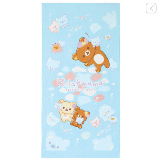 Japan San-X Large Bath Towel - Rilakkuma : Shower Blue - 1