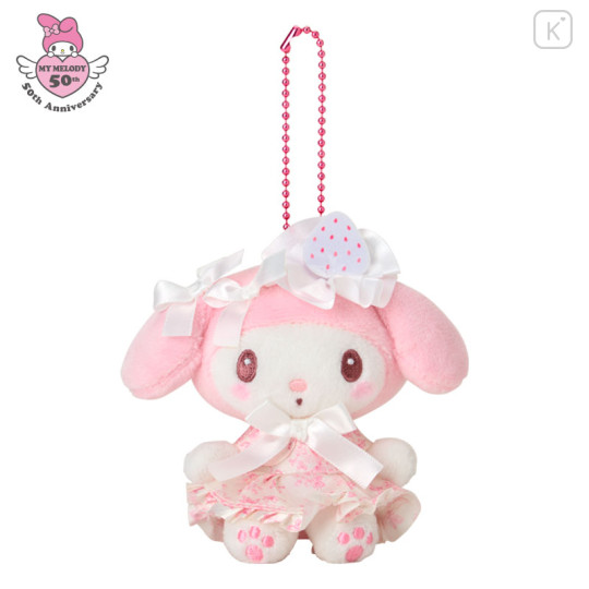 Japan Sanrio Mascot Holder - My Melody : 50th Anniversary White Strawberry - 1