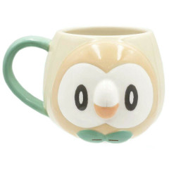 Japan Pokemon 3D Porcelain Mug - Rowlet : Pokepeace Face