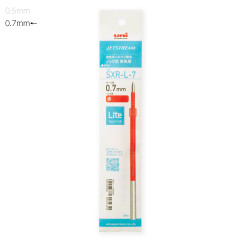 Japan Uni Jetstream Lite Touch SXR-L-7 Ballpoint Pen Refill - 0.7mm Red