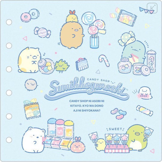 Japan San-X Profile Book Mini Binder - Sumikko Gurashi : Candy Blue - 3