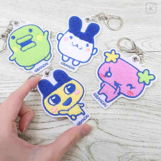 Japan Tamagotchi Embroidered Patch Mascot Bag Charm Keychain - Flower Fleur - 2