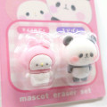 Japan Sanrio × Mochimochi Panda Mascot 3D Eraser Set - My Melody & Mochi Mochi Panda - 1