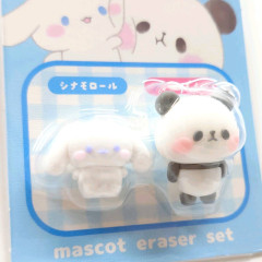 Japan Sanrio × Mochimochi Panda Mascot 3D Eraser Set - Cinnamoroll & Mochi Mochi Panda