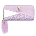 Japan Sanrio Long Wallet - Kuromi : Purple White Leopard - 1