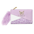 Japan Sanrio Bifold Wallet - Kuromi : Purple White Leopard - 1