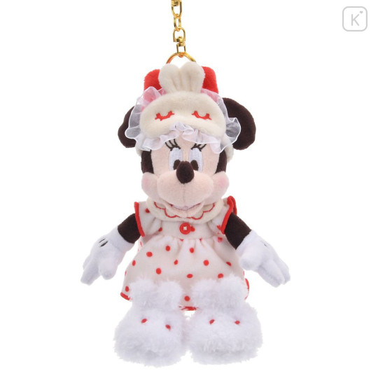 Japan Disney Store Plush Mascot Keychain - Minnie : Pajama Style - 1