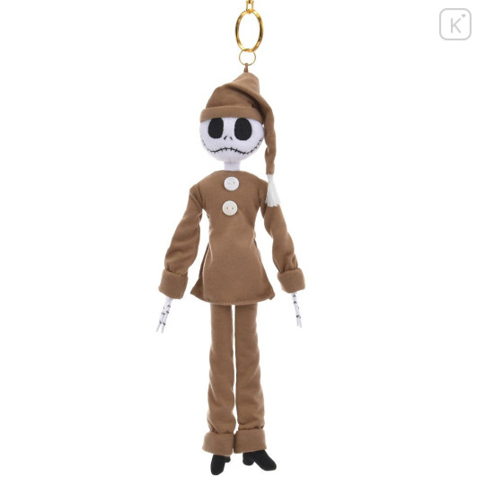 Japan Disney Store Plush Mascot Keychain - Tim Burton's The Nightmare Before Christmas : Pajama Style Jack Skellington - 1