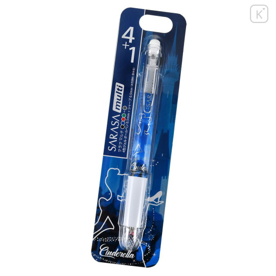 Japan Disney Store Sarasa Multi 4+1 Gel Pen & Mechanical Pencil - Cinderella : Disney Princess Design - 1