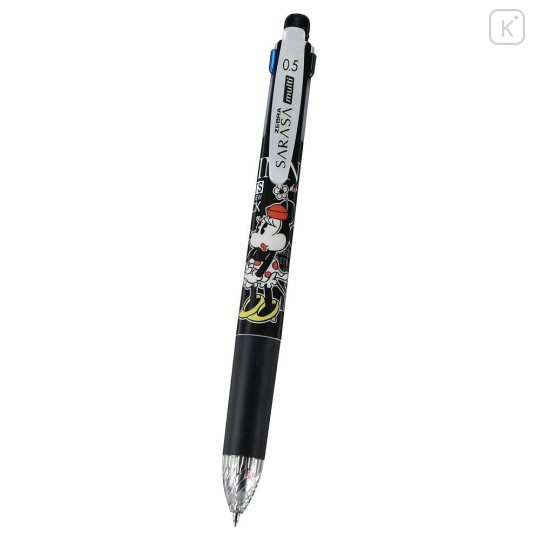 Japan Disney Store Sarasa Multi 4+1 Gel Pen & Mechanical Pencil - Minnie : Retro Black White Dots - 2