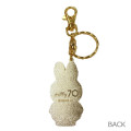 Japan Miffy Die-cast Metal Keychain - Miffy : 70th Anniversary Gold - 3