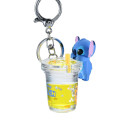 Japan Disney Store Floating Sequins Keychain - Stitch : Drink Key chain Fes - 3